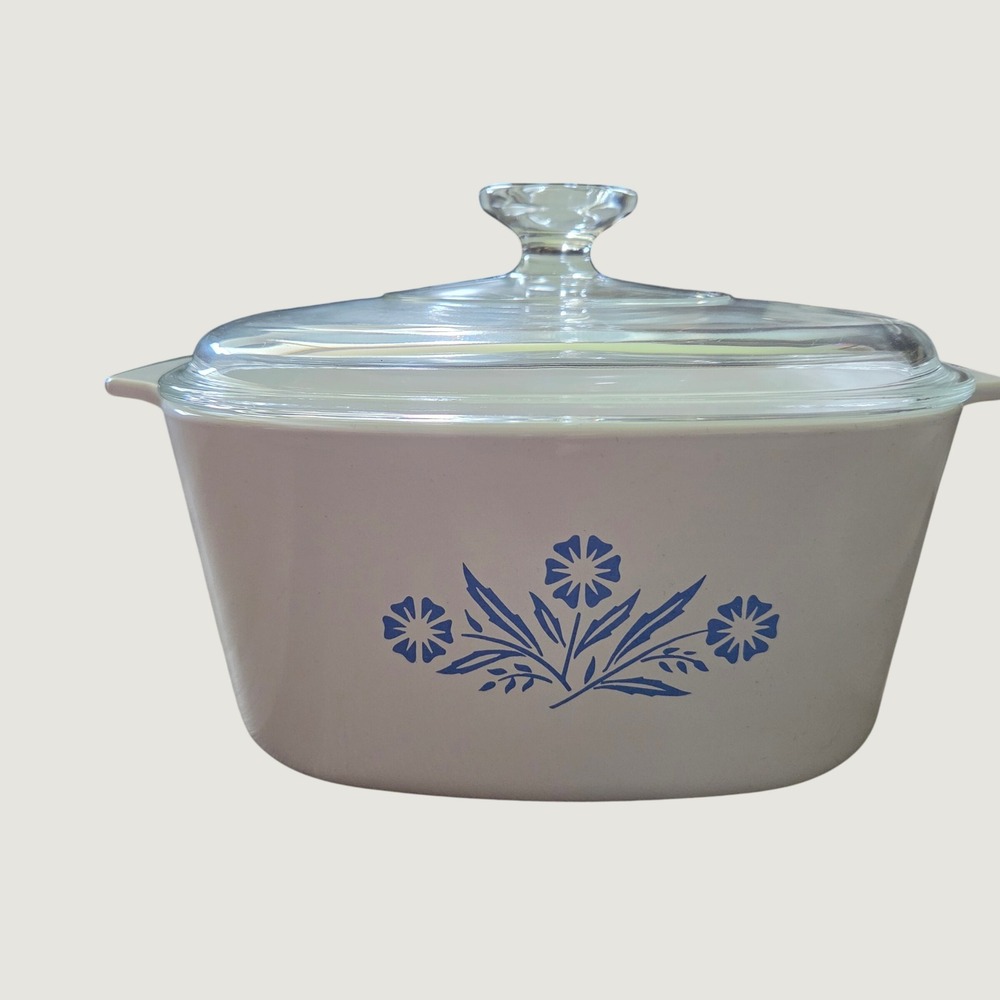 Vintage Corning Ware Blue Cornflower 3 Liter Casserole Dish A-3-B with Glass Lid